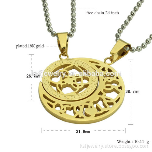 Stainless Steel Couple Love Pendants Sun and Moon Design Wholesale